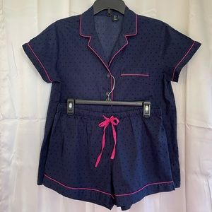 Cynthia Rowley Sleepwear (Blue/Pink Trim-Size L) Pre-owned